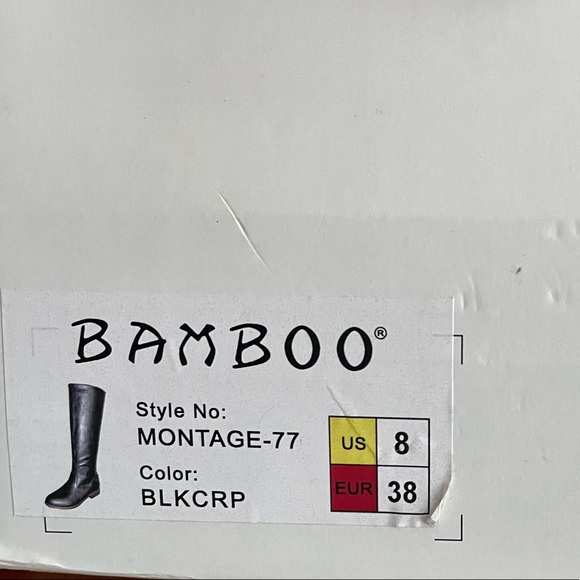 Bamboo Montage Black Riding Boots Women’s size 8 New in Box - Picture 6 of 7